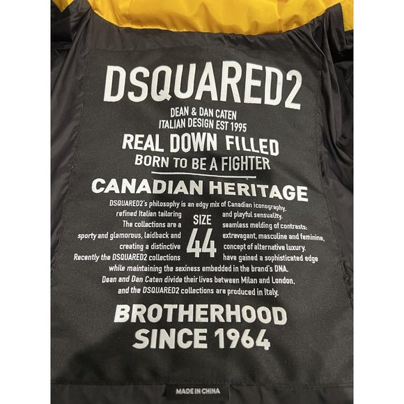 DSQUARED2 Men's Hooded Puffer Jacket Down Yellow Size 44 XS S71AN0218 S53352 172 - Picture 11 of 15